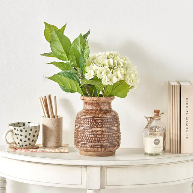 Evelina Dot Design Brown Glaze Vase