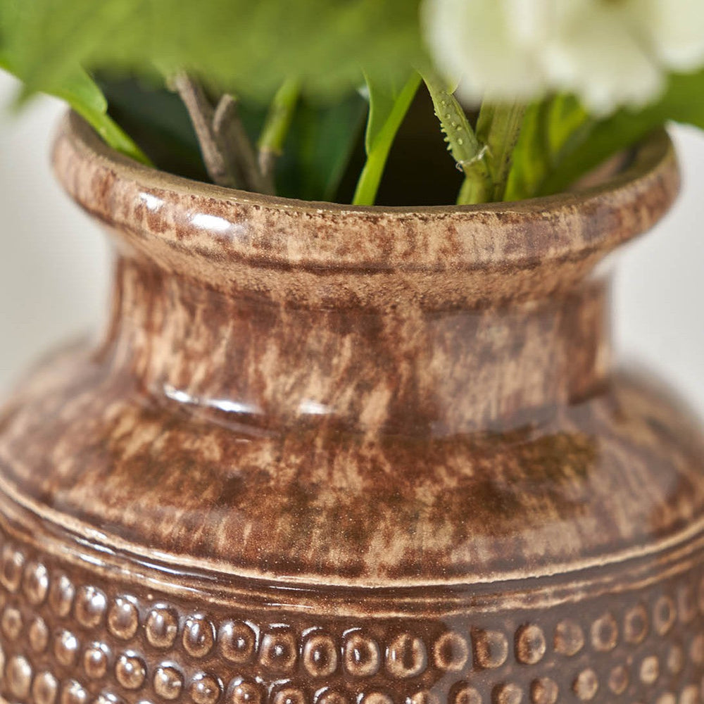Evelina Dot Design Brown Glaze Vase