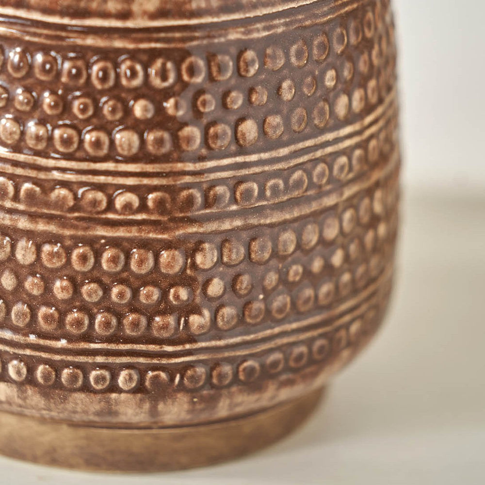 Evelina Dot Design Brown Glaze Vase
