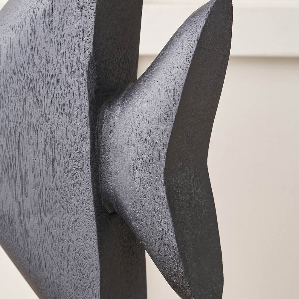 Aquaia Black Handcarved Mango Wood Altum Angelfish Ornament