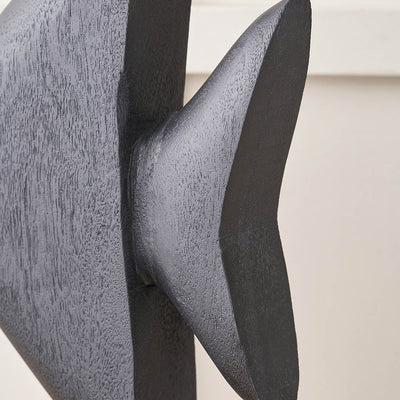 Aquaia Black Handcarved Mango Wood Altum Angelfish Ornament