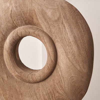 Torus Natural Handcarved Mango Wood Circular Ornament