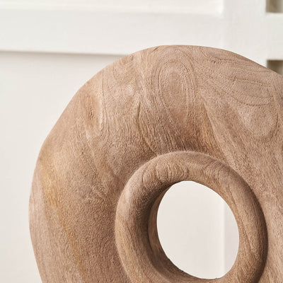 Torus Natural Handcarved Mango Wood Circular Ornament