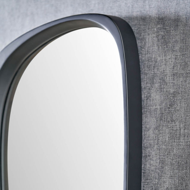 Tumba Black Wood Veneer Teardrop Wall Mirror