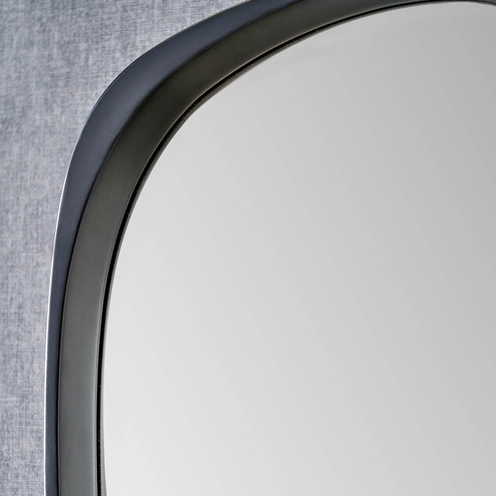 Tumba Black Wood Veneer Teardrop Wall Mirror