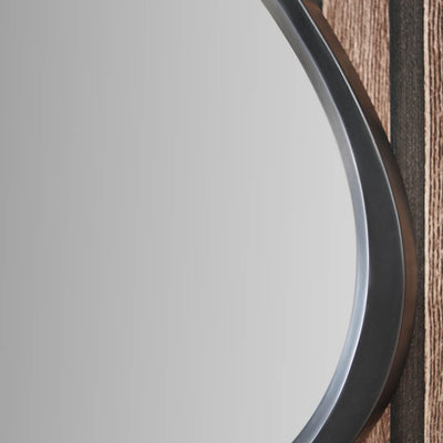 Tumba Black Wood Veneer Curved Wall Mirror