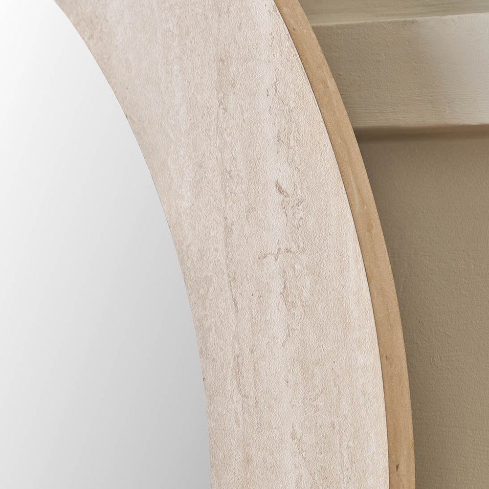 Treviso Travertine Effect Round Wall Mirror
