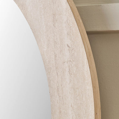 Treviso Travertine Effect Round Wall Mirror