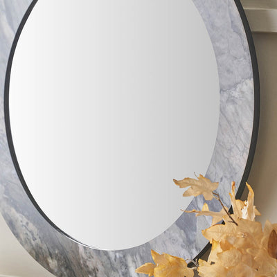 Myora Jade Marble Effect Round Wall Mirror