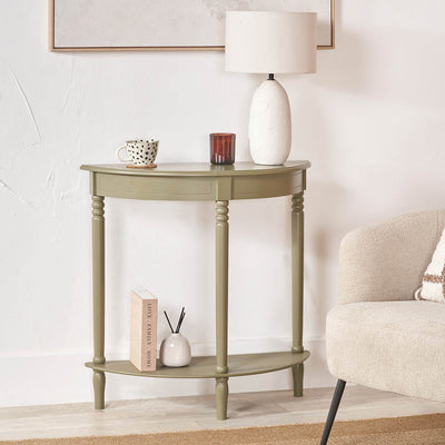 Cleveland Olive Wood Half Moon Console Table