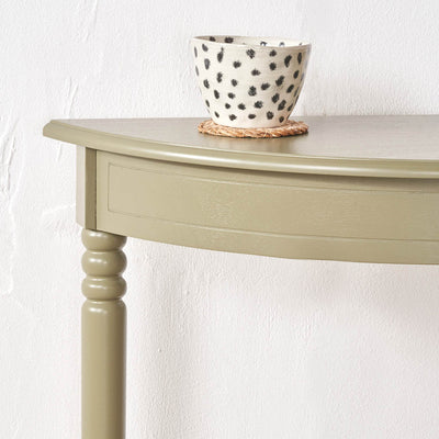 Cleveland Olive Wood Half Moon Console Table