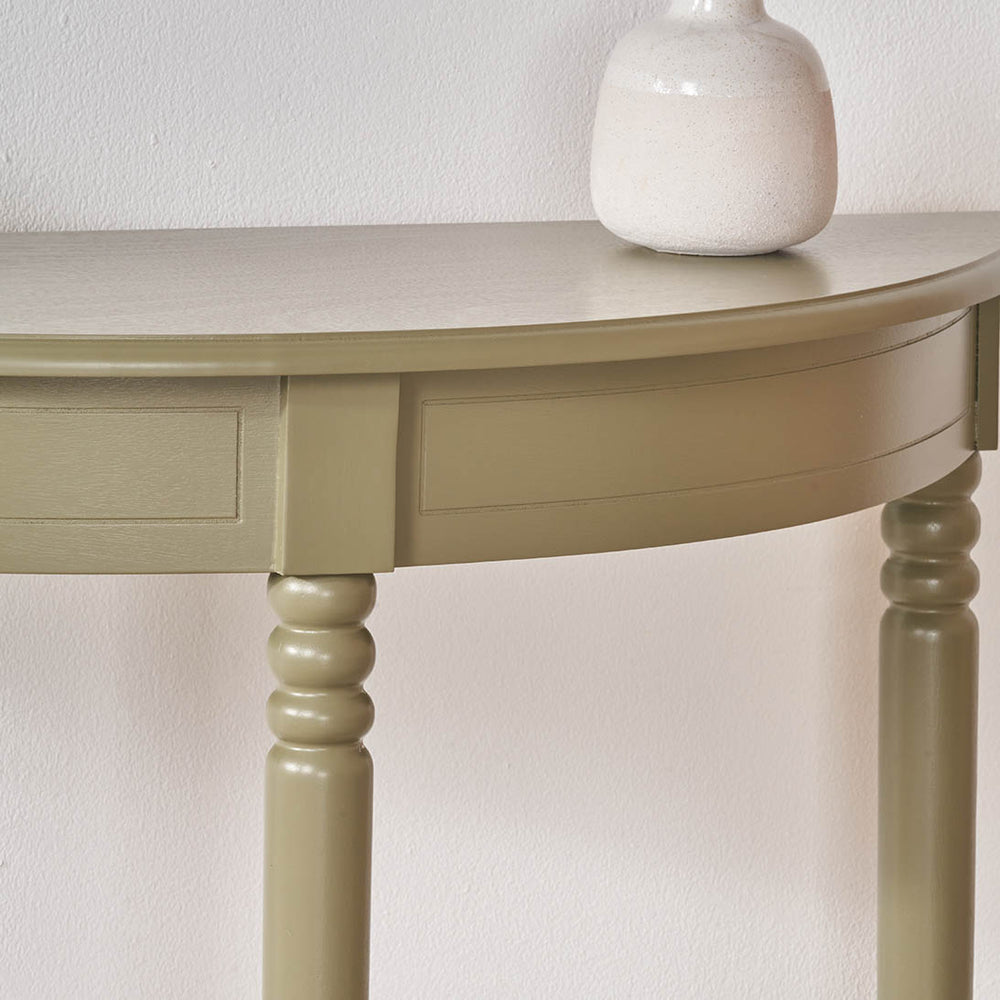Cleveland Olive Wood Half Moon Console Table