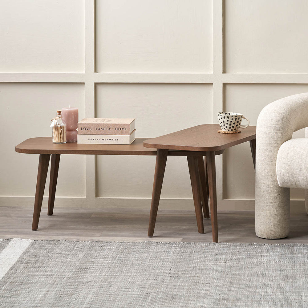 Meava Dark Ash Coffee Tables S/2