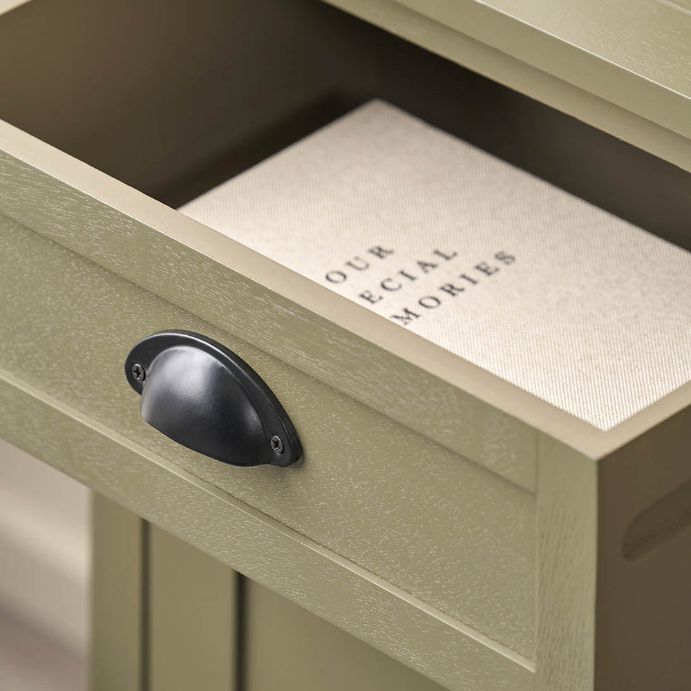 Stockton Olive Green Wood 3 Door 3 Drawer Unit