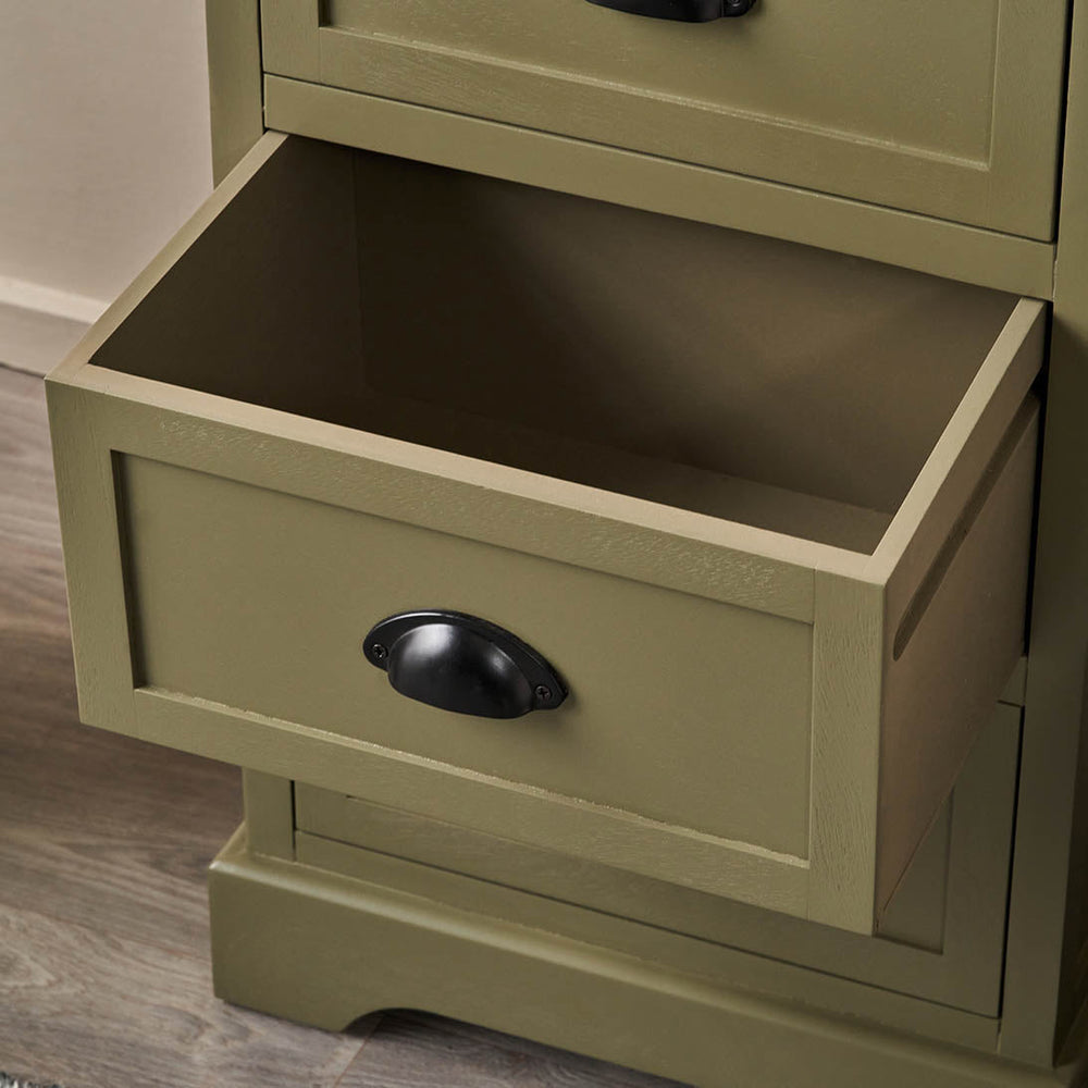 Stockton Olive Green Wood 3 Drawer Unit