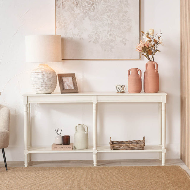 Cleveland White Pine Wood Large Console Table