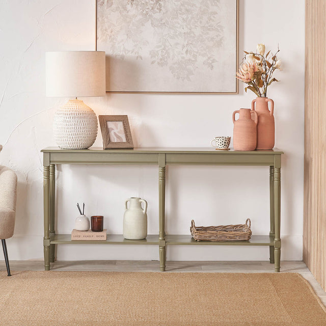 Cleveland Olive Pine Wood Large Console Table