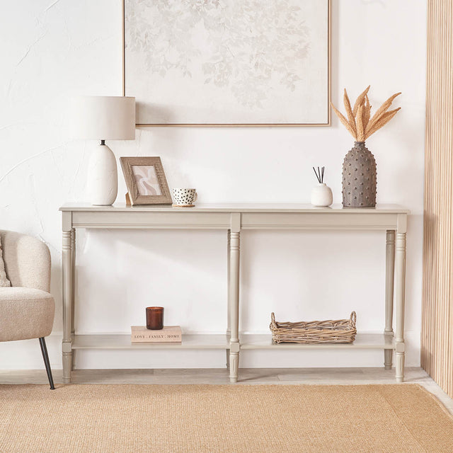 Cleveland Putty Pine Wood Large Console Table