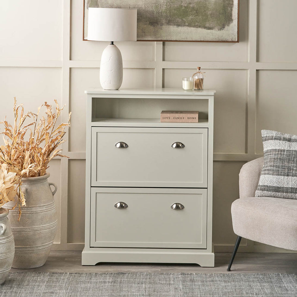 Stockton Linen Wood Shoe Storage Unit