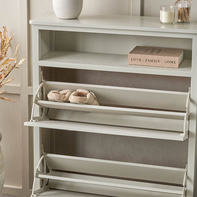 Stockton Linen Wood Shoe Storage Unit