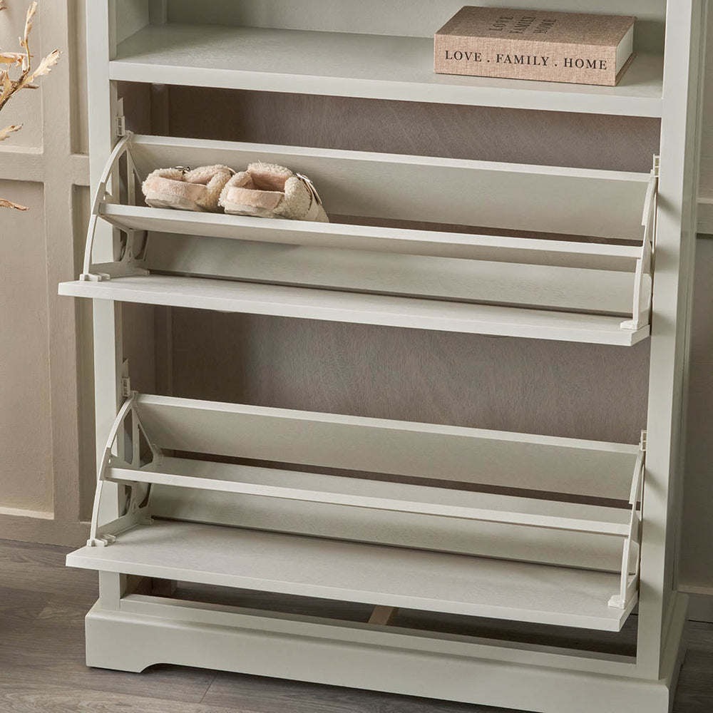 Stockton Linen Wood Shoe Storage Unit
