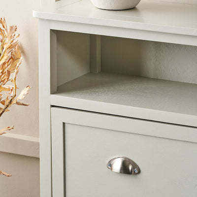 Stockton Linen Wood Shoe Storage Unit