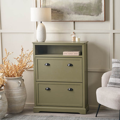 Stockton Olive Wood Shoe Storage Unit