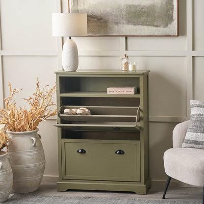Stockton Olive Wood Shoe Storage Unit