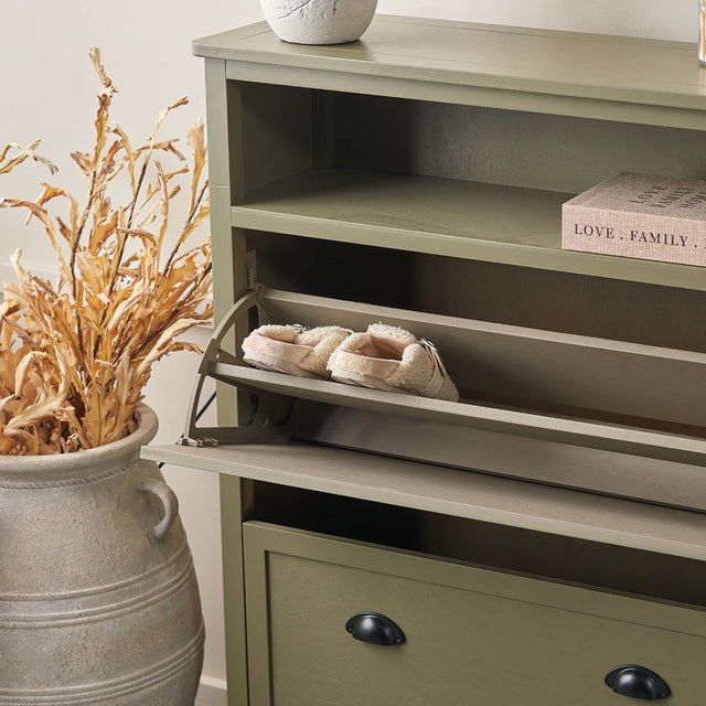 Stockton Olive Wood Shoe Storage Unit