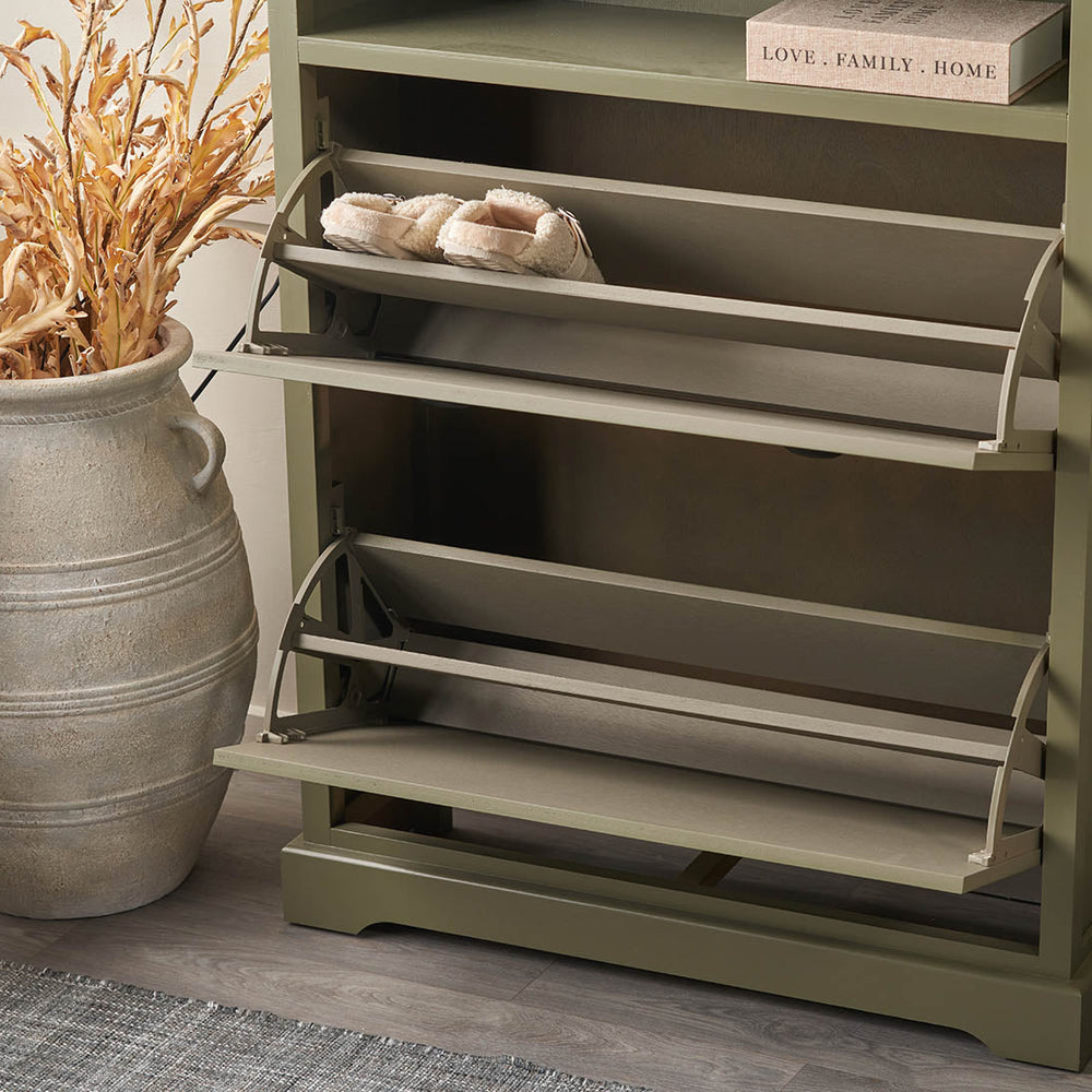 Stockton Olive Wood Shoe Storage Unit