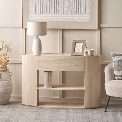 Treviso Travertine Effect Console table