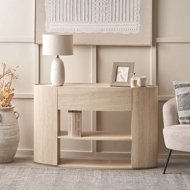 Treviso Travertine Effect Console table