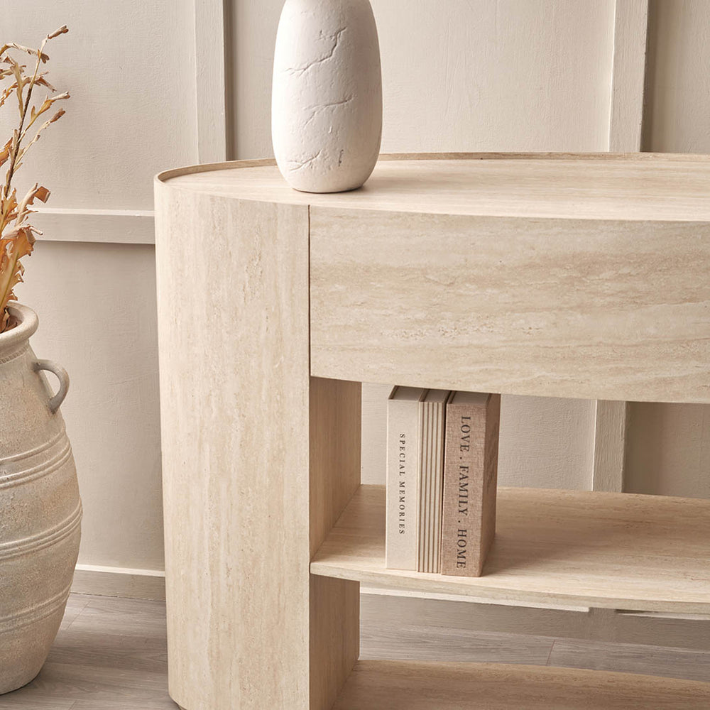 Treviso Travertine Effect Console table
