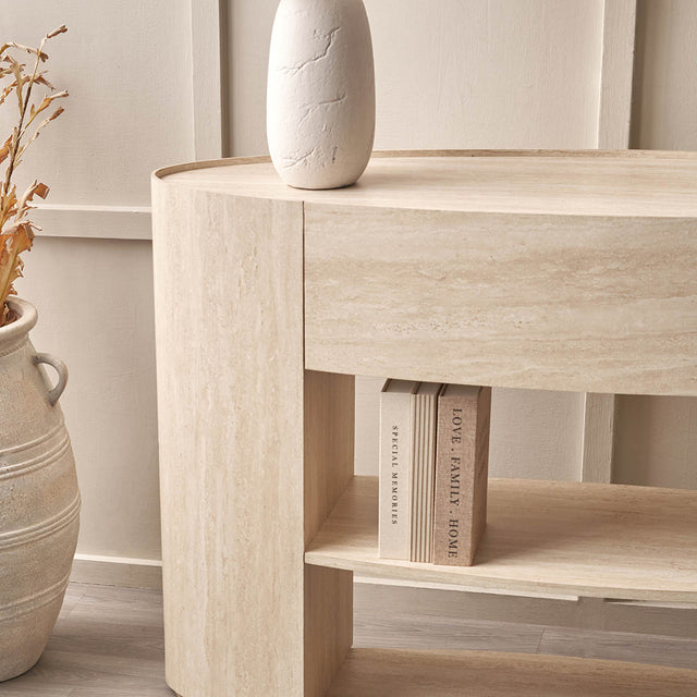 Treviso Travertine Effect Console table