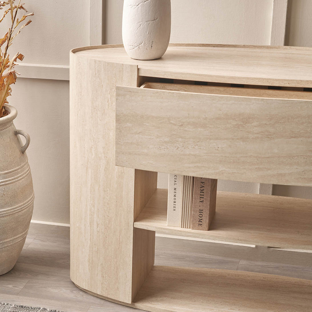 Treviso Travertine Effect Console table