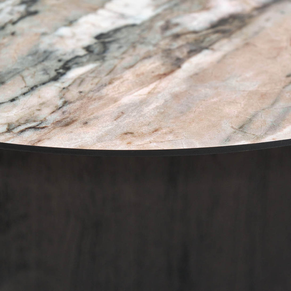 Myora Jade Marble Effect and Dark Brown Oak Veneer Coffee table