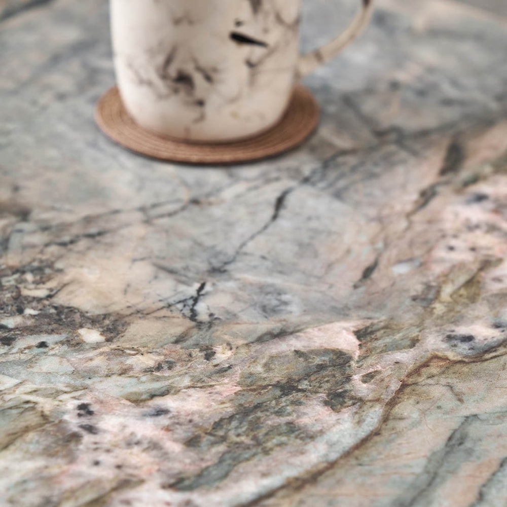 Myora Jade Marble Effect and Dark Brown Oak Veneer Coffee table