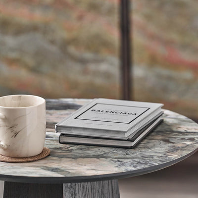 Myora Jade Marble Effect and Dark Brown Oak Veneer Side table