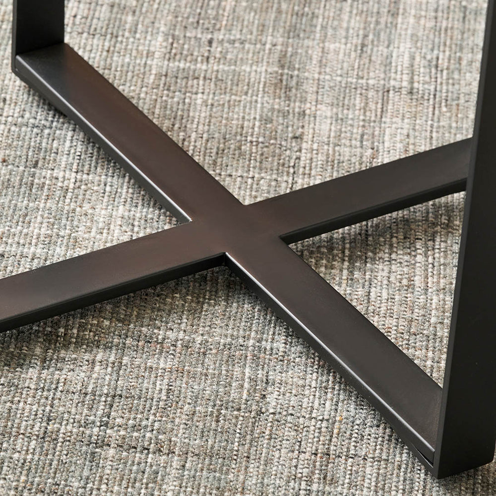 Elmont Clear Glass and Light Walnut Wood Veneer Side Table