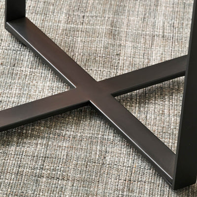 Elmont Clear Glass and Light Walnut Wood Veneer Side Table