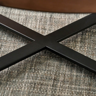 Elmont Clear Glass and Light Walnut Wood Veneer Coffee Table