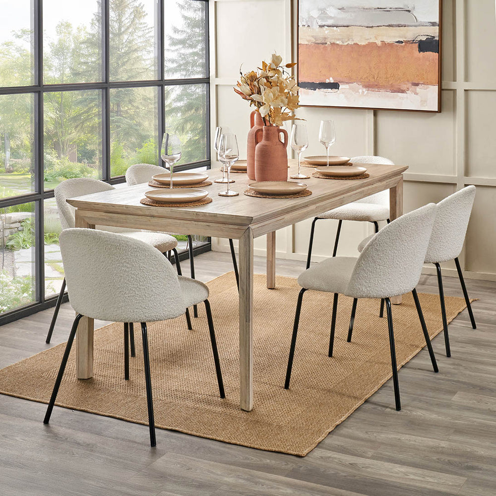 Giovanna White Sand Acacia Wood Dining Table