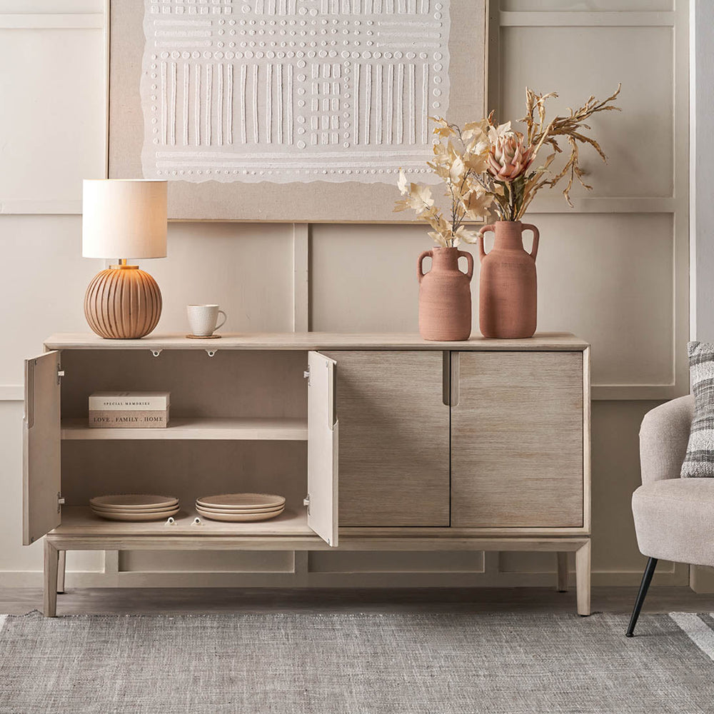 Giovanna White Sand Acacia Wood Sideboard