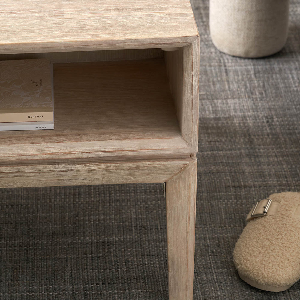 Giovanna White Sand Acacia Wood Coffee Table