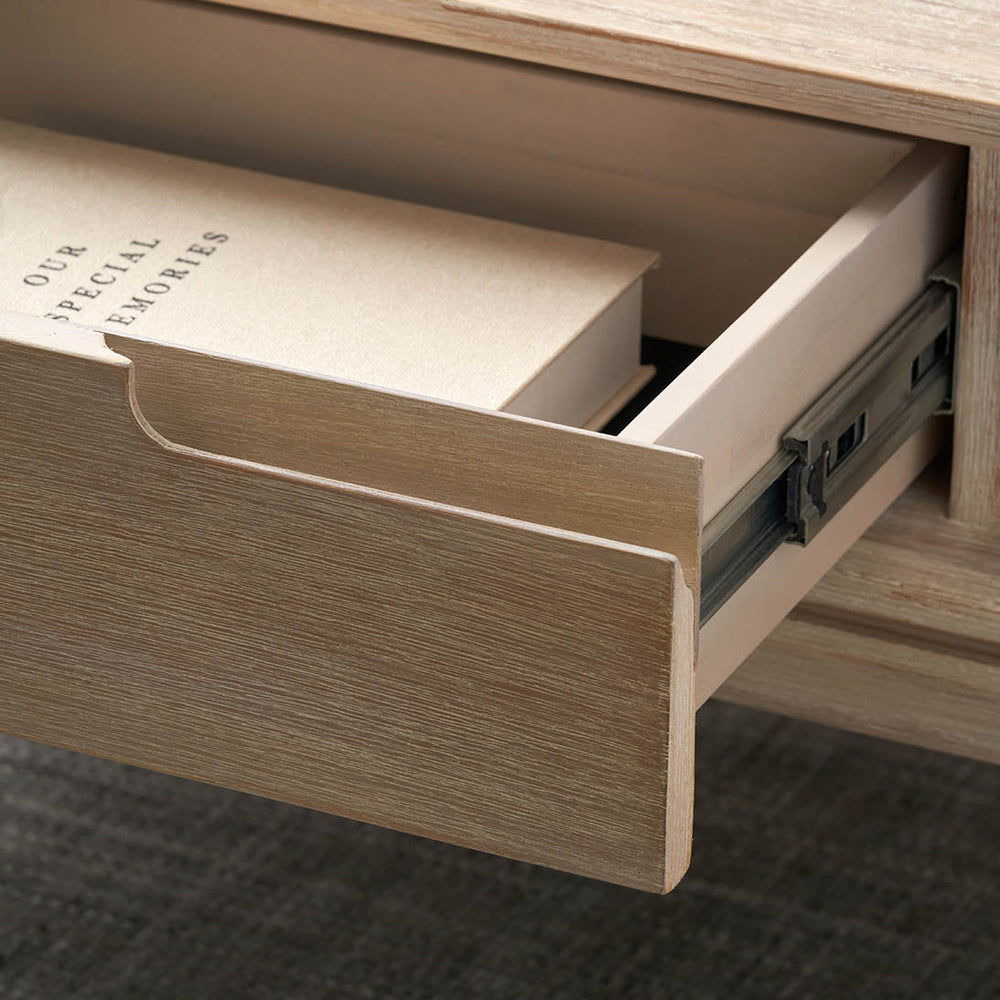 Giovanna White Sand Acacia Wood Coffee Table