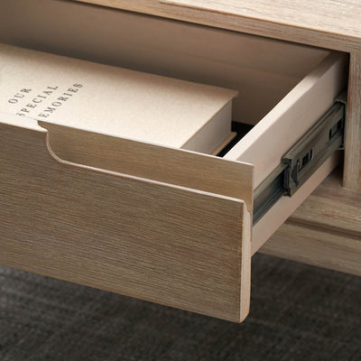 Giovanna White Sand Acacia Wood Coffee Table