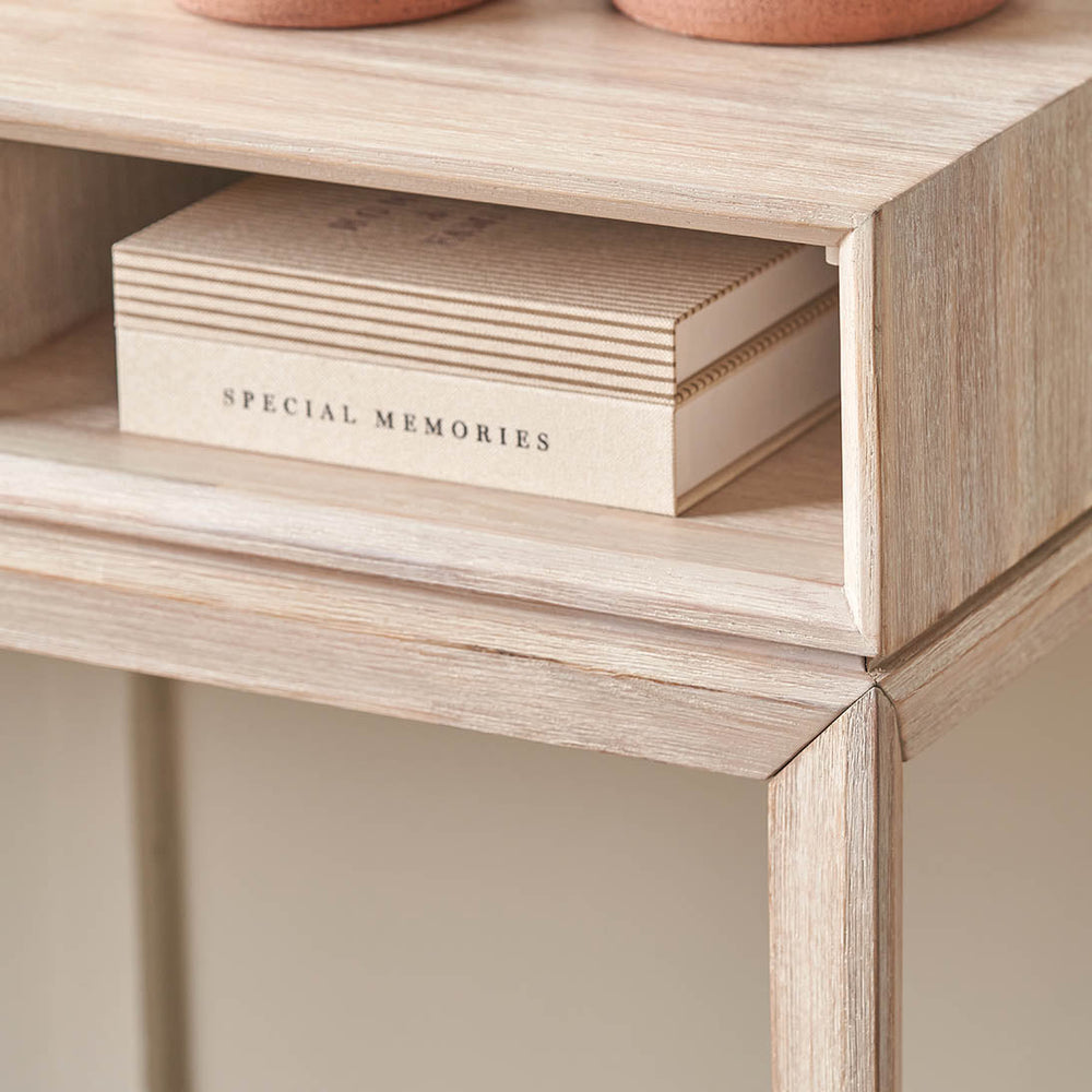 Giovanna White Sand Acacia Wood Console Table
