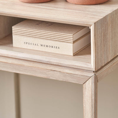 Giovanna White Sand Acacia Wood Console Table
