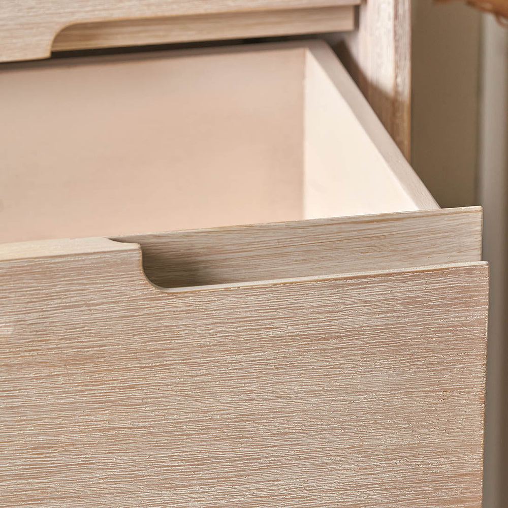 Giovanna White Sand Acacia Wood Shelf Unit