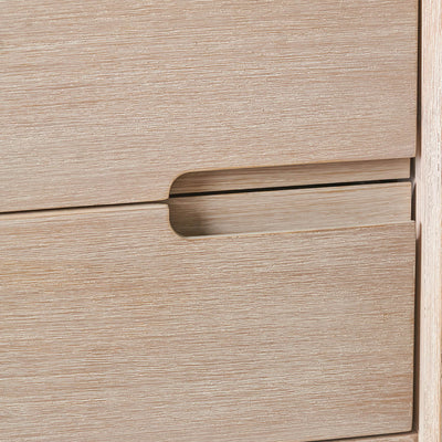 Giovanna White Sand Acacia Wood Shelf Unit